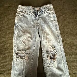 PacSun Light Gray Distressed Boyfriend Jeans
